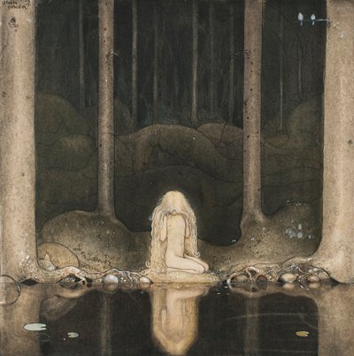 Tuvstarr todavía está sentado allí mirando melancólicamente al agua de John Bauer