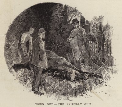 Fin de la vida de un viejo caballo de carreras (litografía) de John Beer