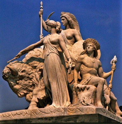 América, grupo escultórico del Albert Memorial de John Bell
