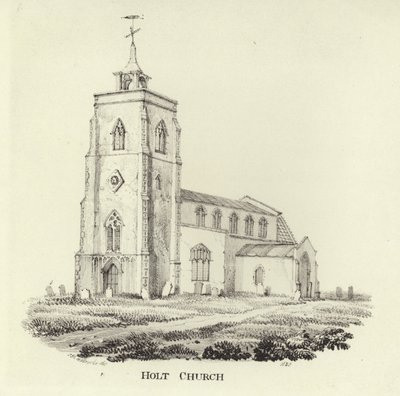 La iglesia de San Andrés en el pueblo de Holt de John Berney Ladbrooke
