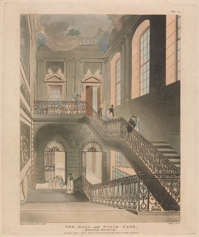 El vestíbulo y la caja de la escalera, Museo Británico de John Bluck