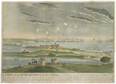 Vista del bombardeo de Fort McHenry, c. 1815 de John Bower
