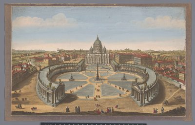 Vista de la Plaza de San Pedro y la Basílica de San Pedro en la Ciudad del Vaticano La Iglesia de San Pedro en Roma (título sobre el objeto) de John Bowles