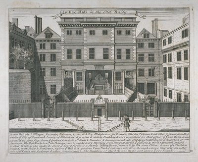Vista del Salón de Justicia, Old Bailey, c.1740 de John Bowles