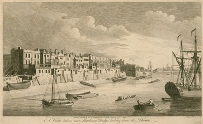 Una vista tomada cerca del Puente Limehouse mirando hacia el Támesis de John Boydell