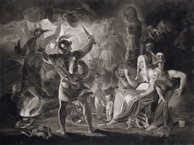 Macbeth, las tres brujas y Hécate en el Acto IV, Escena I de 