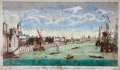 Vista de la Torre de Londres con barcos en el río Támesis de John Boydell