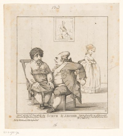 Spotprent op Charles Fox en Frederick North, 1783 Scrub & Archer (título en el objeto) de John Boyne