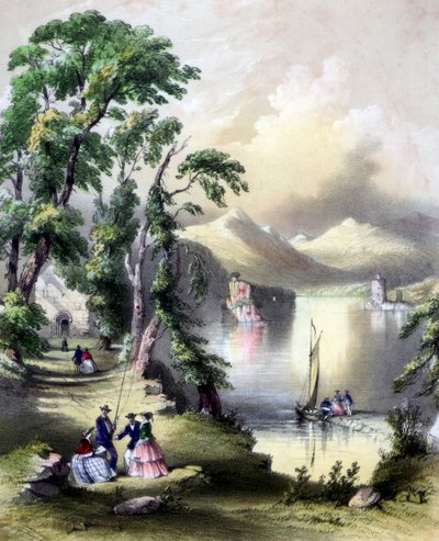 El lago de Killarney con las ruinas de la Abadía de Innisfallen, Irlanda, siglo XIX de John Brandard