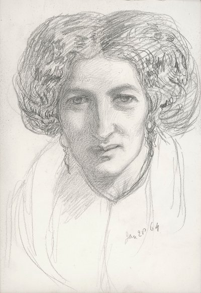 Retrato de mujer de hombros y cabeza de John Brett