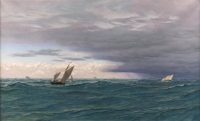 Yates en un Mar Agitado, Mediterráneo, 1871 de John Brett