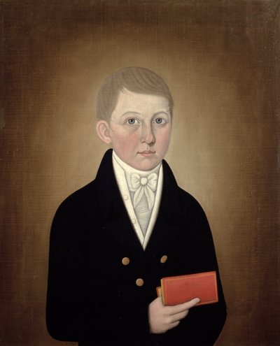 Niño sosteniendo un libro, c.1810 de John Brewster
