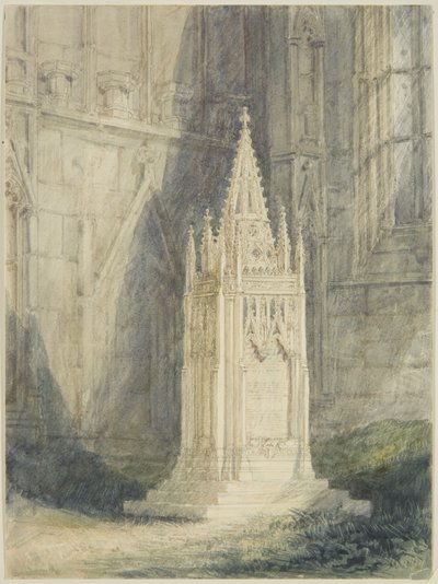 Diseño para el Cenotafio de Chatterton en la Iglesia de St Mary Redcliffe de John Britton