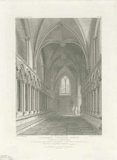 Interior de la Catedral de Lichfield - Vestíbulo de la Sala Capitular (grabado) de John Britton