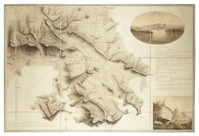 Plan of the environs of English Harbour, Antigua, c.1782 (Tinta y aguada, segmentado y dorso) de John Brown