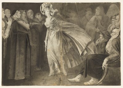 Mujer de pie entre los frailes de John Brown