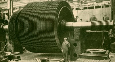 El Aleteo de la Turbina Sin Carcasa, c. 1930 de John Brown and Company