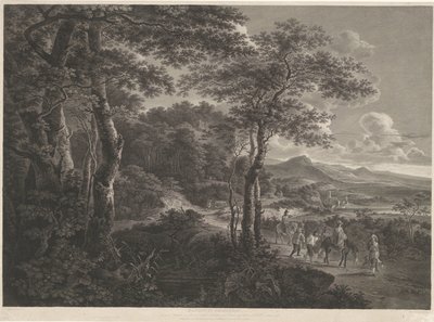 Paisaje con salteadores de caminos capturados Banditti Prisoners (título sobre el objeto) de John Browne