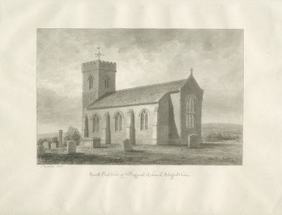 Iglesia de Bagnall: dibujo en sepia, 1848 de John Buckler