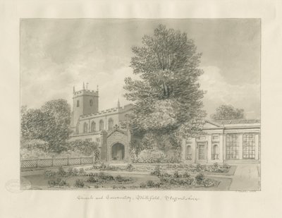 Iglesia de Blithfield: dibujo en sepia de John Buckler