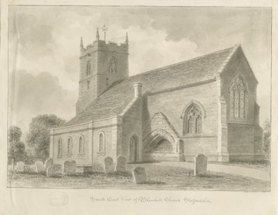 Iglesia de Blymhill: dibujo en sepia de John Buckler