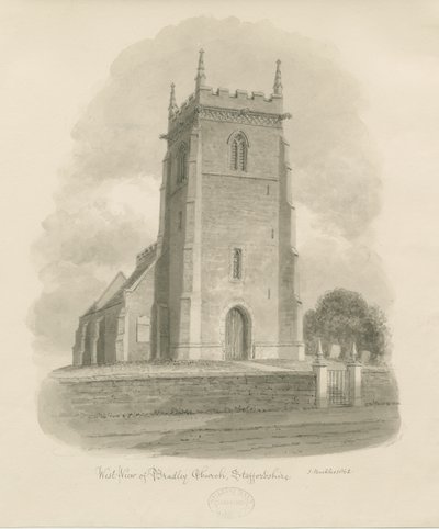 Iglesia de Bradley: dibujo en sepia de John Buckler