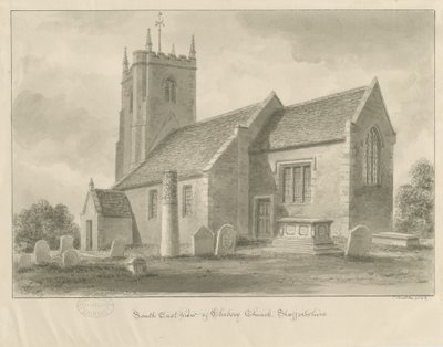 Iglesia de Chebsey: dibujo en sepia de John Buckler