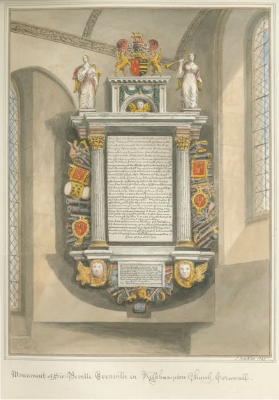 Cornualles - Iglesia de Kilkhampton - Monumento a Sir Bevil Grenville de John Buckler