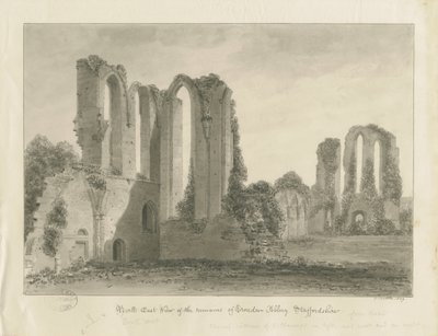 Croxden Abbey: dibujo en sepia de John Buckler