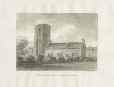 Dilhorne - Iglesia y Escuela de Gramática de John Buckler