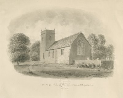 Iglesia de Farewell: dibujo en sepia de John Buckler