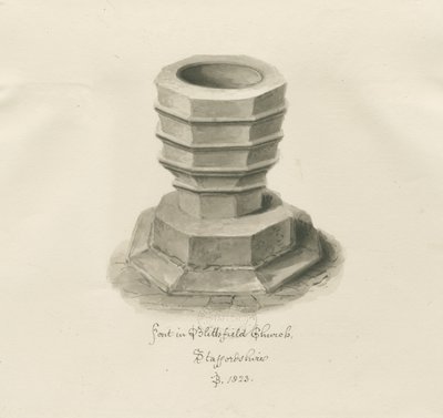 Fuente en la Iglesia de Blithfield de John Buckler