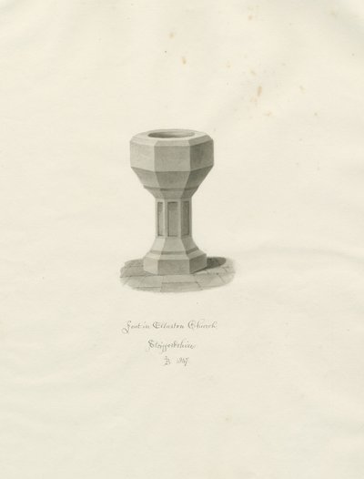 Fuente en la Iglesia de Ellastone de John Buckler
