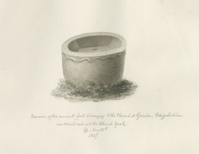 Pila en la Iglesia de Grindon, 25 de mayo de 1847 de John Buckler
