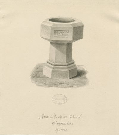 Pila Bautismal en la Iglesia de Lapley de John Buckler
