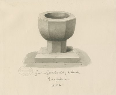 Pila Bautismal en la Iglesia de Madeley de John Buckler