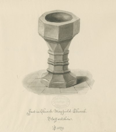 Pila Bautismal en la Iglesia de Mayfield de John Buckler