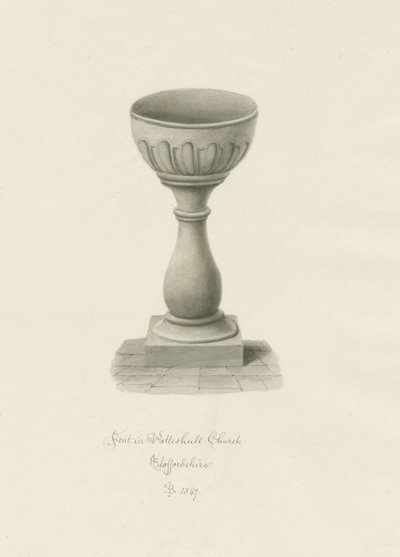 Pila Bautismal en la Iglesia de Patshull de John Buckler