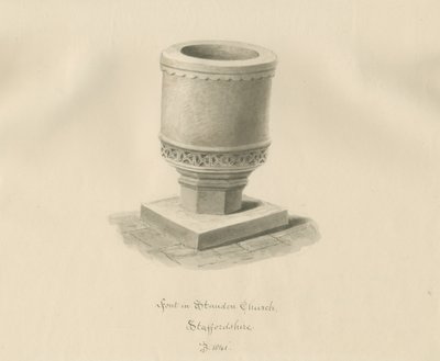 Pila Bautismal en la Iglesia de Standon de John Buckler