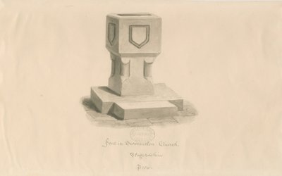 Pila Bautismal en la Iglesia de Swynnerton de John Buckler
