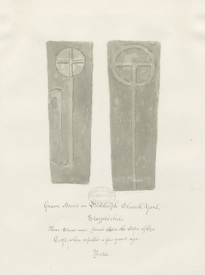 Lápidas en el cementerio de la Iglesia de Biddulph de John Buckler