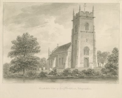 Iglesia de Haughton: dibujo en sepia de John Buckler