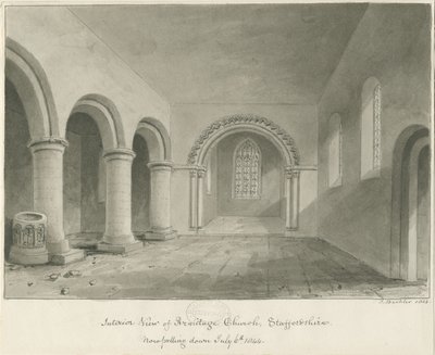 Interior de la Iglesia de Armitage de John Buckler