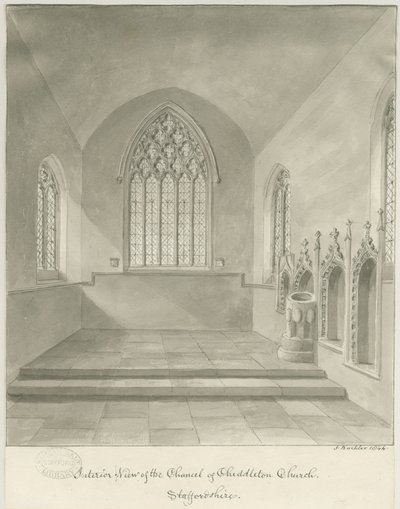 Interior de la Iglesia de Cheddleton de John Buckler