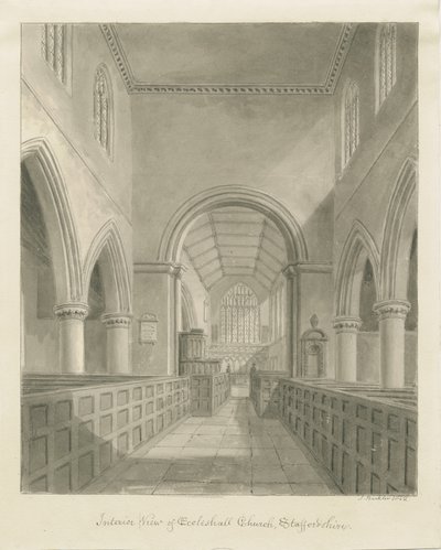Interior de la Iglesia de Eccleshall de John Buckler