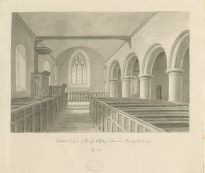 Interior de la Iglesia de High Offley de John Buckler