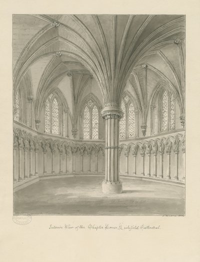 Interior de la Catedral de Lichfield - Sala Capitular de John Buckler