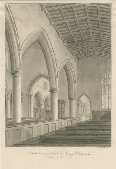 Interior de la Iglesia de Penkridge de John Buckler