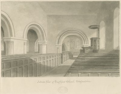 Interior de la Iglesia de Seighford de John Buckler