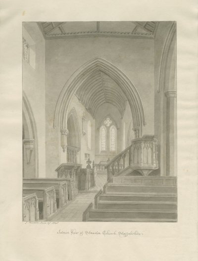 Interior de la Iglesia de Standon de John Buckler